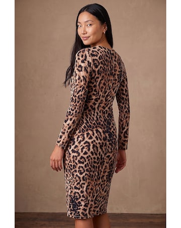 Roman Animal Gathered Chain Dress