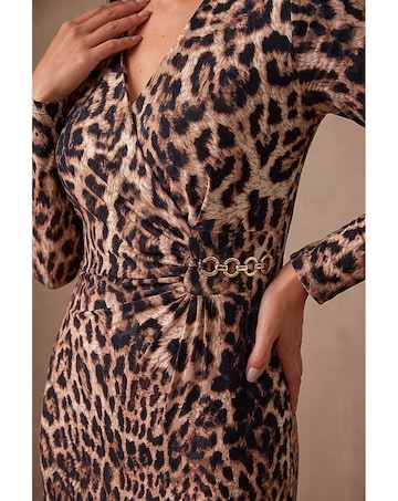 Roman Animal Gathered Chain Dress