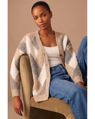 Roman Boucle Chevron Cardigan