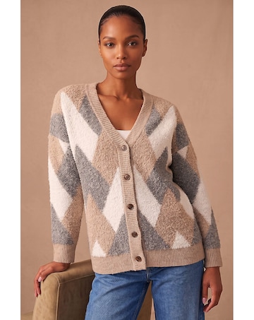 Roman Boucle Chevron Cardigan