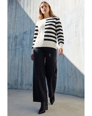 Roman Cable Stripe Knit Jumper