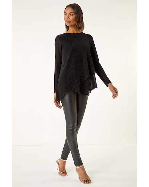 Roman Roman Shimmer Asymmetric Top
