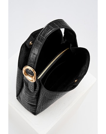 Luella Grey Ariadne Black Croc Hobo
