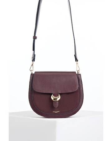 Luella Grey Venetia Black Cherry Saddle Crossbody