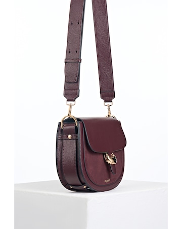 Luella Grey Venetia Black Cherry Saddle Crossbody