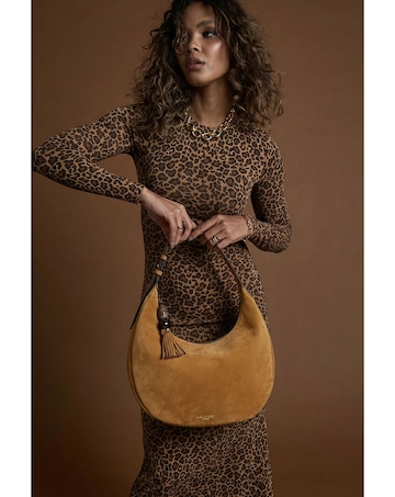 Luella Grey Theodora Tan Suede Scoop Hobo