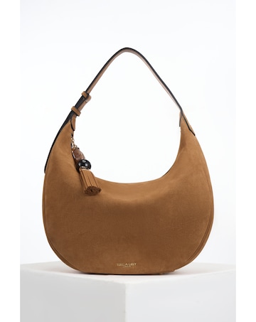Luella Grey Theodora Tan Suede Scoop Hobo