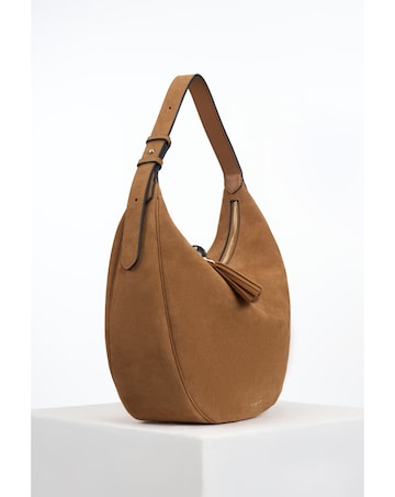 Luella Grey Theodora Tan Suede Scoop Hobo