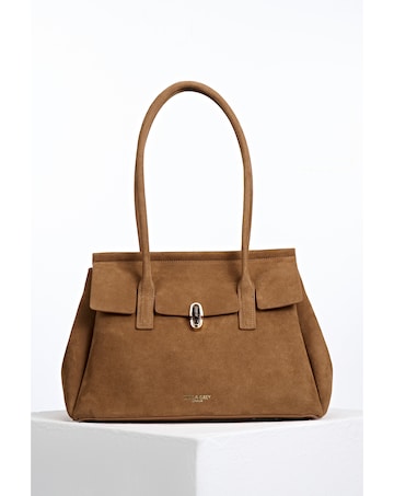 Luella Grey Natalia Tan Suede Tote Bag
