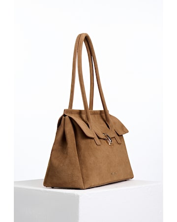 Luella Grey Natalia Tan Suede Tote Bag