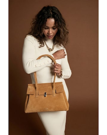 Luella Grey Natalia Tan Suede Tote Bag