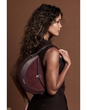 Luella Grey Angelina Black Cherry Multiway Shoulder Saddle Bag