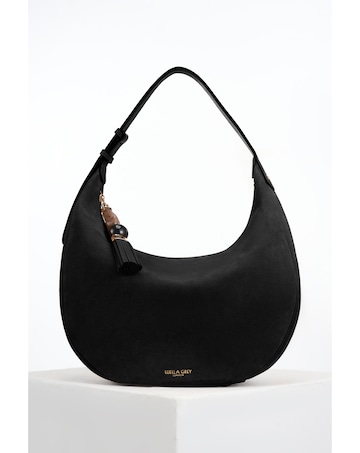 Luella Grey Theodora Black Suede Scoop Hobo