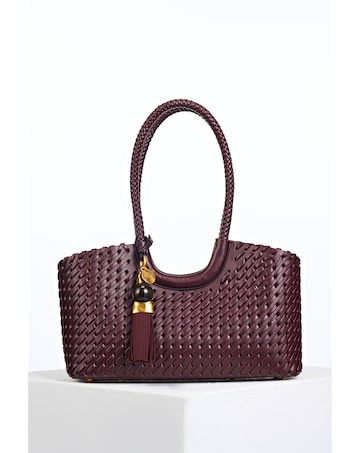 Luella Grey Paige Black Cherry Small Whipstitch Tote