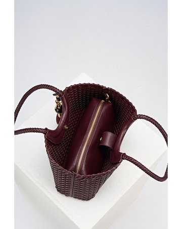 Luella Grey Paige Black Cherry Small Whipstitch Tote