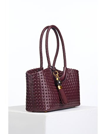 Luella Grey Paige Black Cherry Small Whipstitch Tote