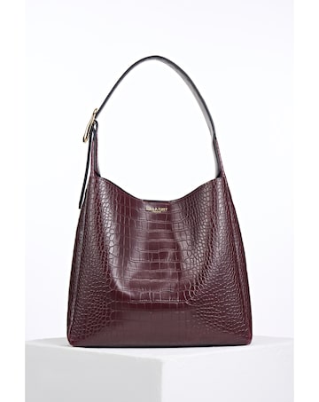 Luella Grey Ariadne Black Cherry Croc Hobo