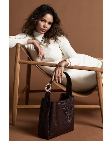 Luella Grey Ariadne Black Cherry Croc Hobo