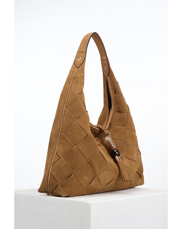 Luella Grey Pandora Weave Tan Suede Weave Slouch Hobo