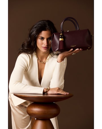 Luella Grey Alessia Black Cherry Bowler Tote