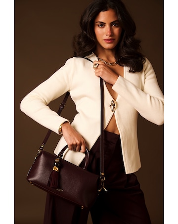 Luella Grey Alessia Black Cherry Bowler Tote