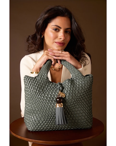 Luella Grey Suky Steel Green Woven Crossbody