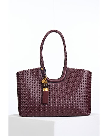 Luella Grey Lillie Black Cherry Whipstitch Tote