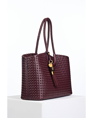 Luella Grey Lillie Black Cherry Whipstitch Tote