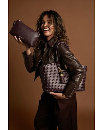 Luella Grey Lillie Black Cherry Whipstitch Tote