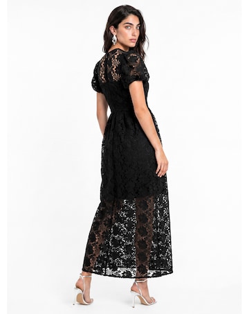 Lovedrobe Floral Lace Puff Sleeve Dress