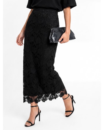 Lovedrobe High Waist Lace Midaxi Skirt