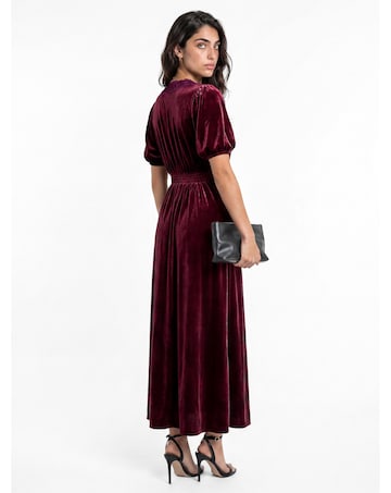 Lovedrobe V Neck Velvet Midaxi Dress