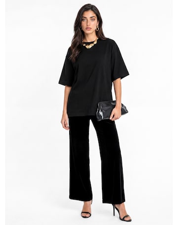 Lovedrobe High Waist Velvet Trousers