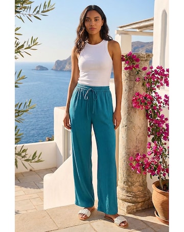 Roman Textured Wide Leg Trouser