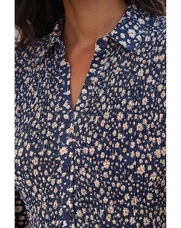Roman Ditsy Floral Shirred Midi Dress