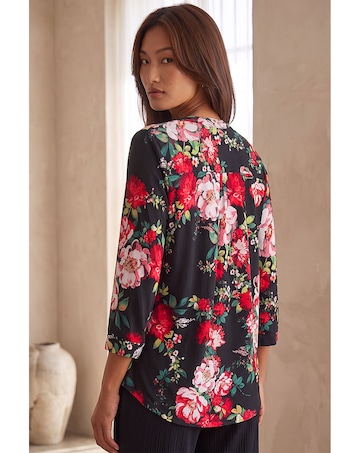 Roman Floral Print Stretch Shirt