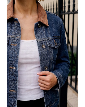Roman Cord Collar Denim Jacket