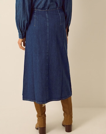 Monsoon Kitty Denim Kilt Midi Skirt