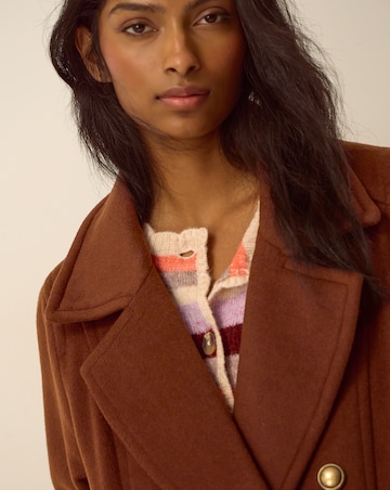 Monsoon Sabrina Faux Fur Collar Pea Coat