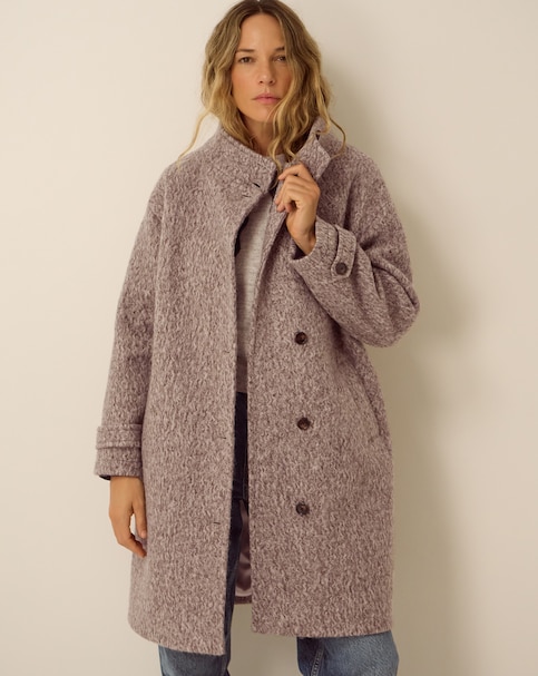 Monsoon Belle Funnel Neck Boucle Coat