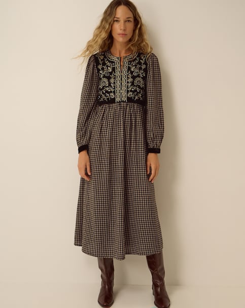 Monsoon Elise Check Midi Dress