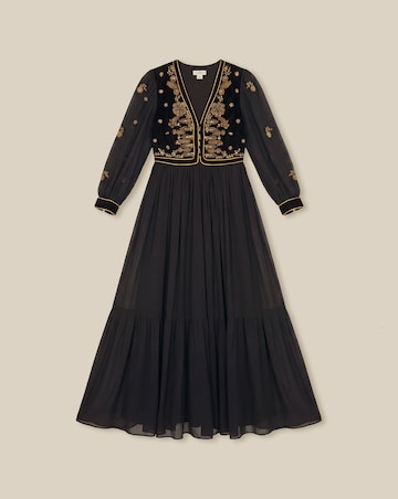 Monsoon Ella Floral Velvet Maxi Dress