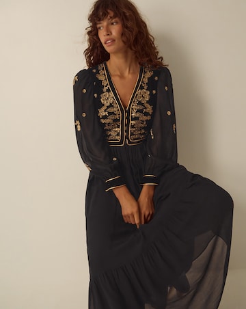 Monsoon Ella Floral Velvet Maxi Dress