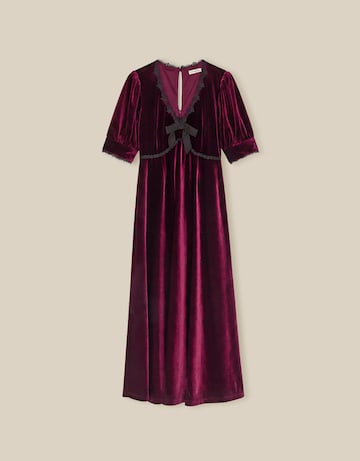 Monsoon Vera V-Neck Velvet Midi Dress