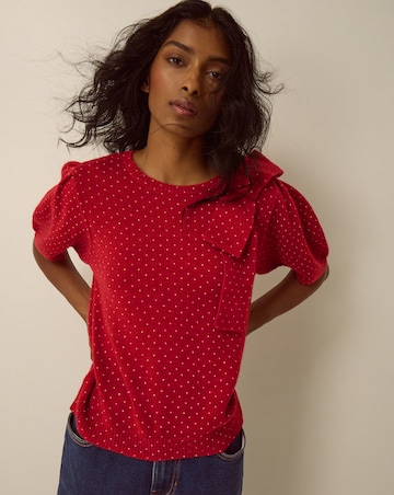 Monsoon Sue Polka Dot Bow Jumper
