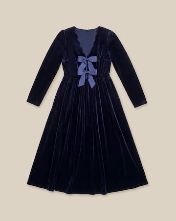 Monsoon Britney Bow Velvet Midi Dress