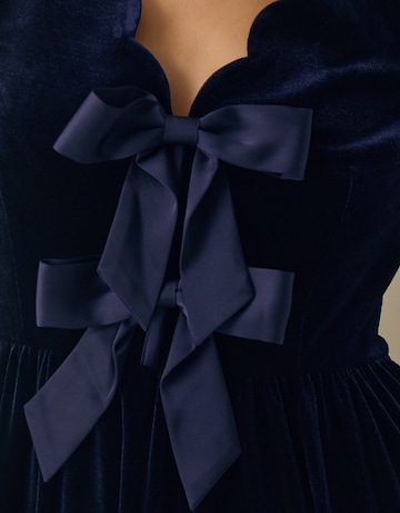 Monsoon Britney Bow Velvet Midi Dress