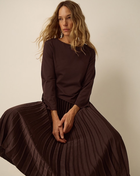 Monsoon Petra Jersey Pleated Midi Dress