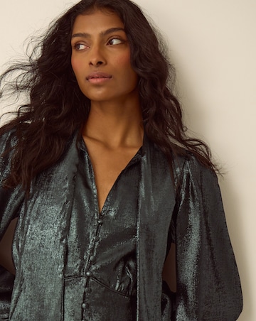 Monsoon Madelyn Metallic Midi Dress