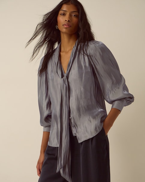 Monsoon Mira Metallic Pussybow Blouse